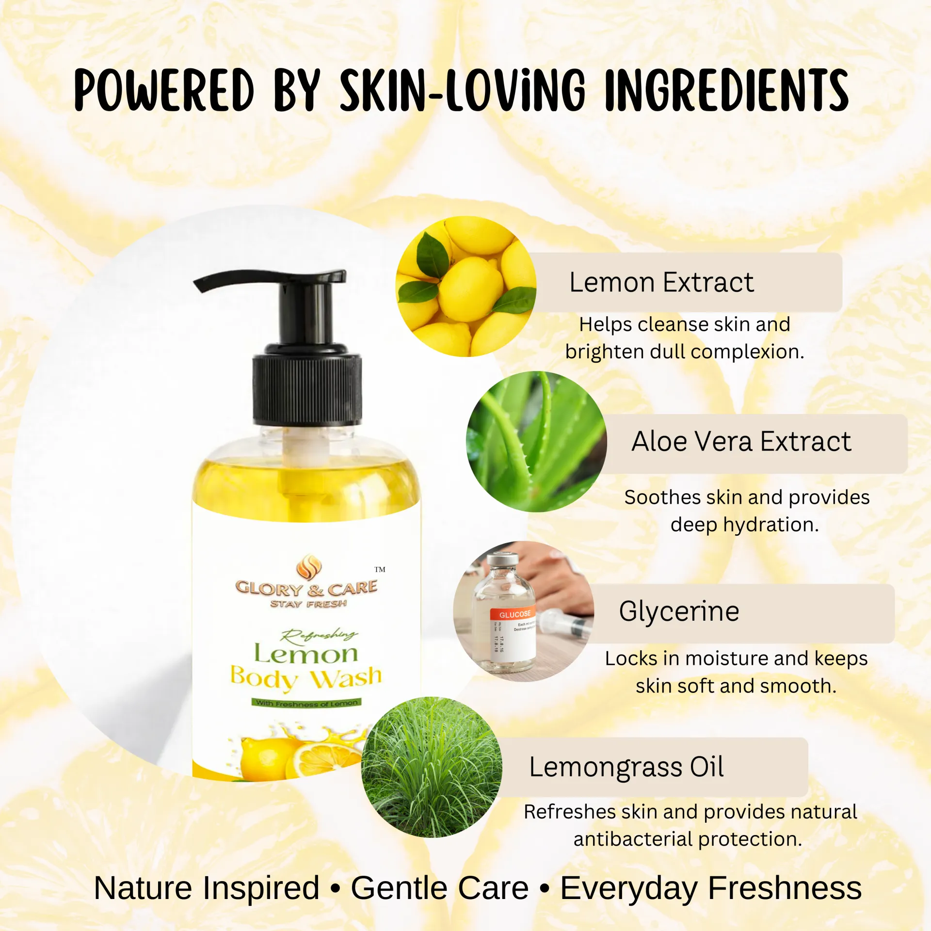 Glory & Care Vitamin C Face Wash + Lemon Body Wash Combo (Buy 2 Get 1 Free – Includes Free Body Mist) - Image 6